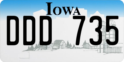 IA license plate DDD735