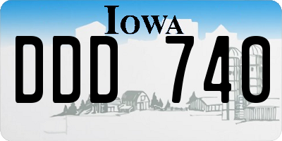 IA license plate DDD740