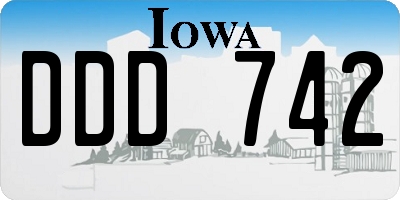 IA license plate DDD742