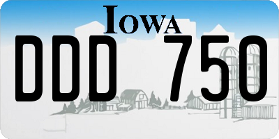 IA license plate DDD750
