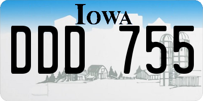 IA license plate DDD755
