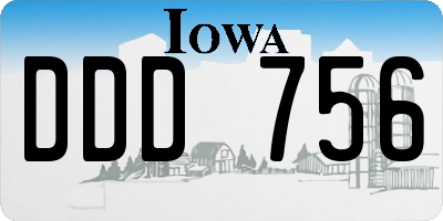 IA license plate DDD756