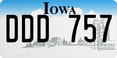 IA license plate DDD757