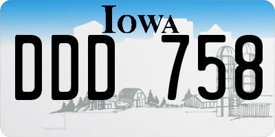 IA license plate DDD758