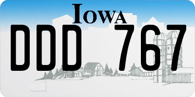 IA license plate DDD767