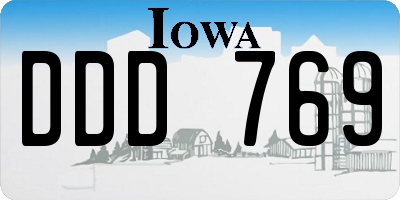 IA license plate DDD769