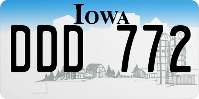 IA license plate DDD772