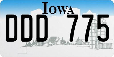 IA license plate DDD775