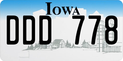 IA license plate DDD778