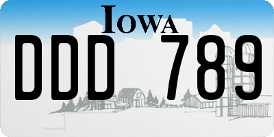 IA license plate DDD789