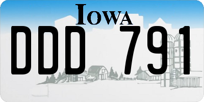 IA license plate DDD791