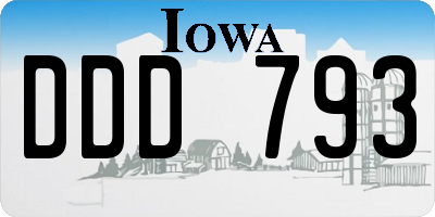 IA license plate DDD793