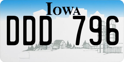 IA license plate DDD796
