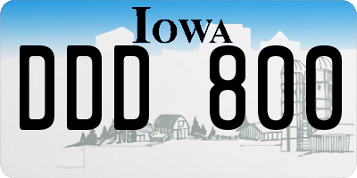 IA license plate DDD800