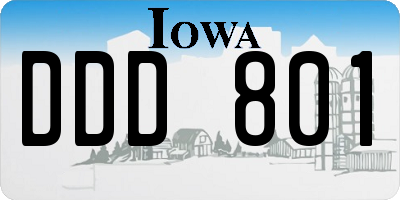 IA license plate DDD801