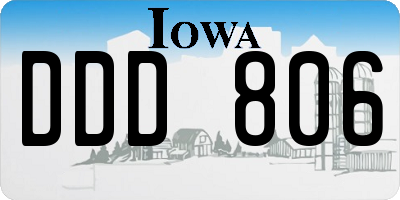 IA license plate DDD806