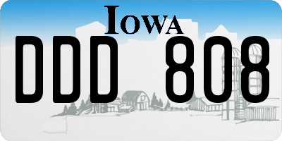 IA license plate DDD808