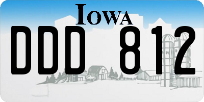 IA license plate DDD812