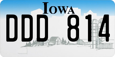 IA license plate DDD814