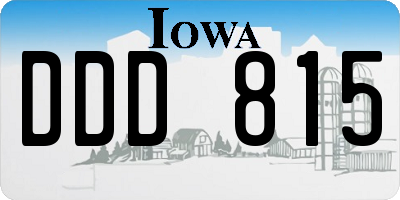 IA license plate DDD815