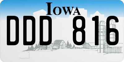 IA license plate DDD816