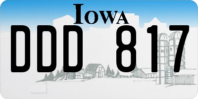 IA license plate DDD817