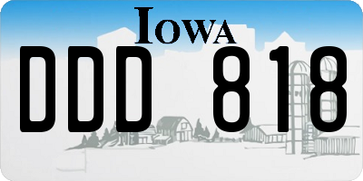IA license plate DDD818