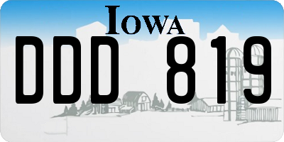 IA license plate DDD819