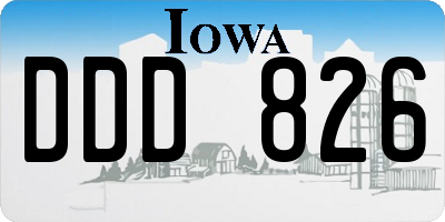 IA license plate DDD826