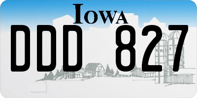 IA license plate DDD827
