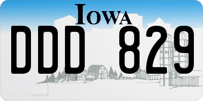 IA license plate DDD829