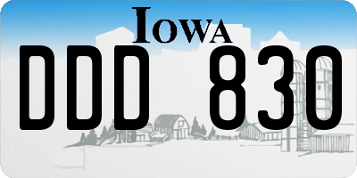 IA license plate DDD830