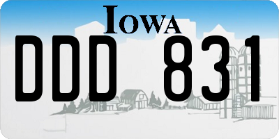 IA license plate DDD831