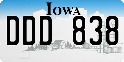 IA license plate DDD838
