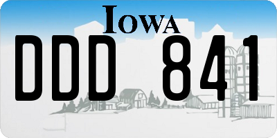 IA license plate DDD841