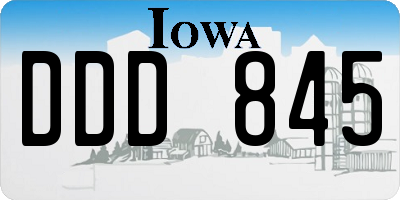 IA license plate DDD845