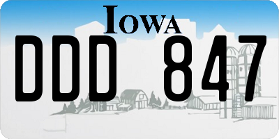 IA license plate DDD847