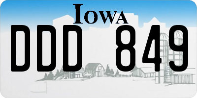 IA license plate DDD849