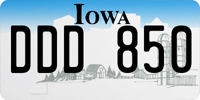 IA license plate DDD850