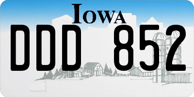 IA license plate DDD852