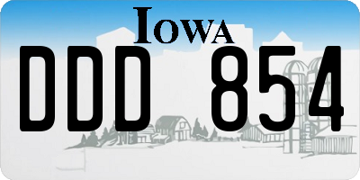 IA license plate DDD854