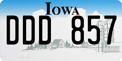 IA license plate DDD857