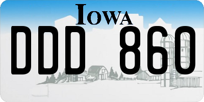 IA license plate DDD860