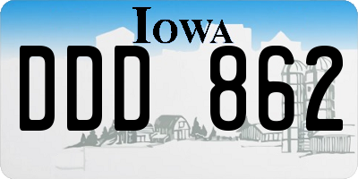 IA license plate DDD862