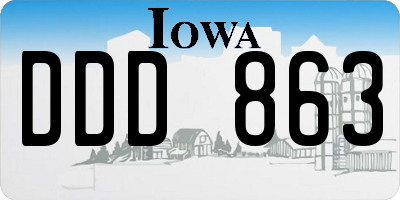 IA license plate DDD863