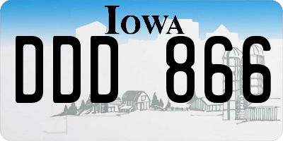 IA license plate DDD866