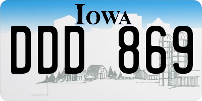 IA license plate DDD869