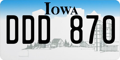 IA license plate DDD870