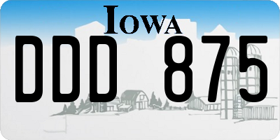 IA license plate DDD875