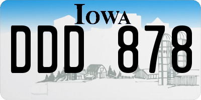 IA license plate DDD878